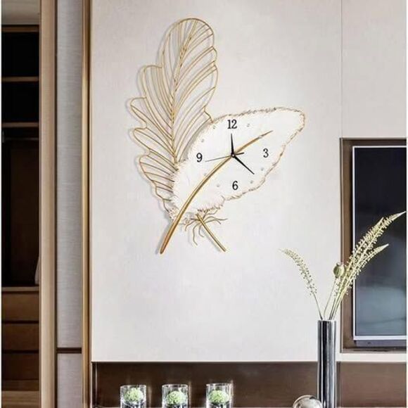 Nylah Silent Feather Design Wall Clock - Picture 4 of 7